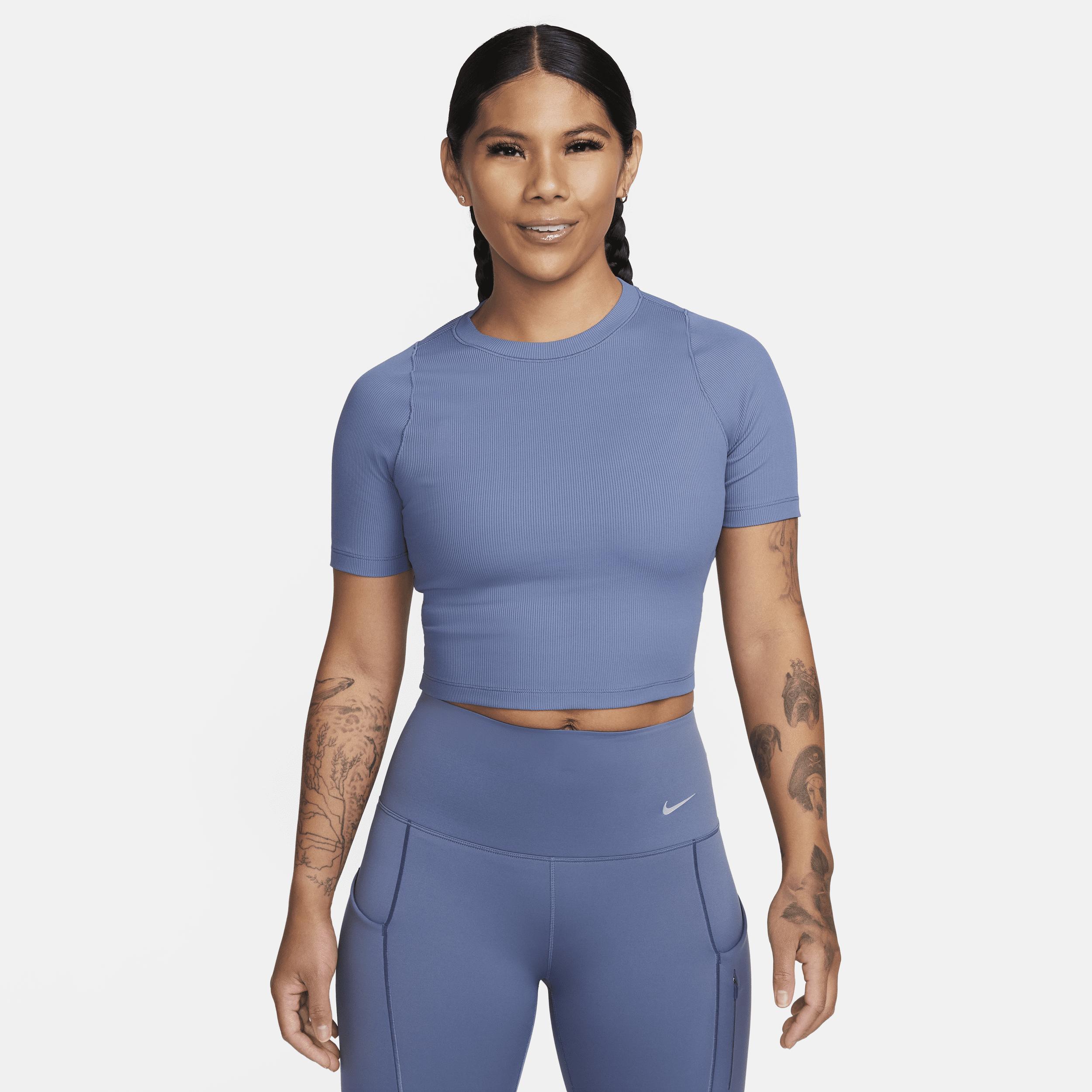 Nike Women's Zenvy Rib Dri-FIT Short-Sleeve Cropped Top Product Image