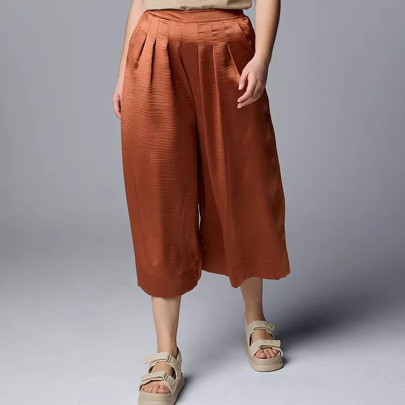 Womens Simply Vera Vera Wang Silky Pleated Culotte Pants Product Image