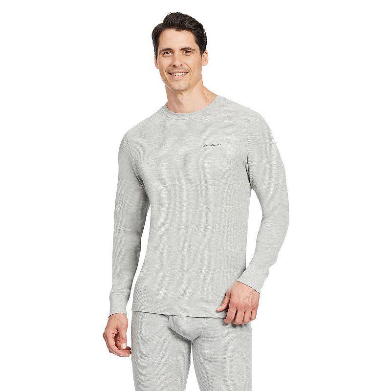 Mens Eddie Bauer Midweight Thermal Crew Top Light Grey Gray Product Image