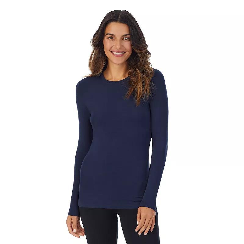 Womens Cuddl Duds Softwear with Stretch Long Sleeve Top Grey Heather Product Image