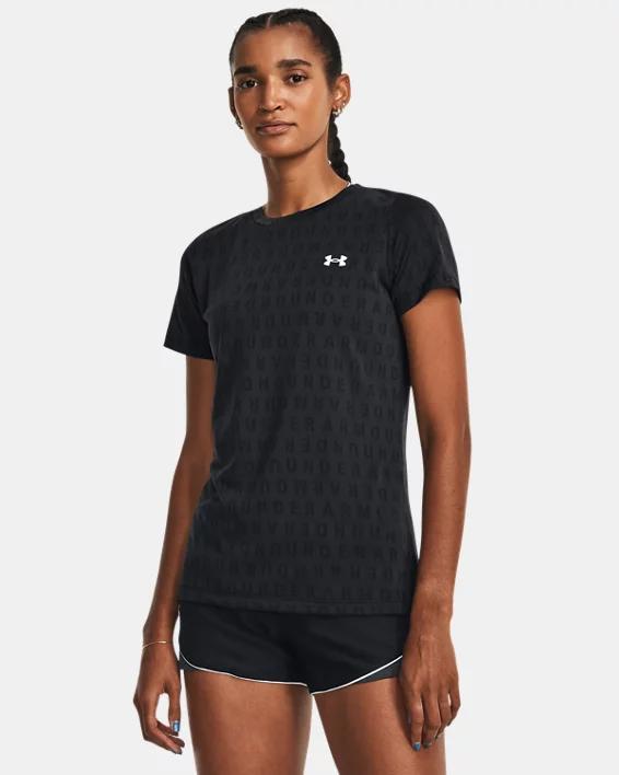 Women's UA Velocity Wordmark Jacquard Short Sleeve Product Image