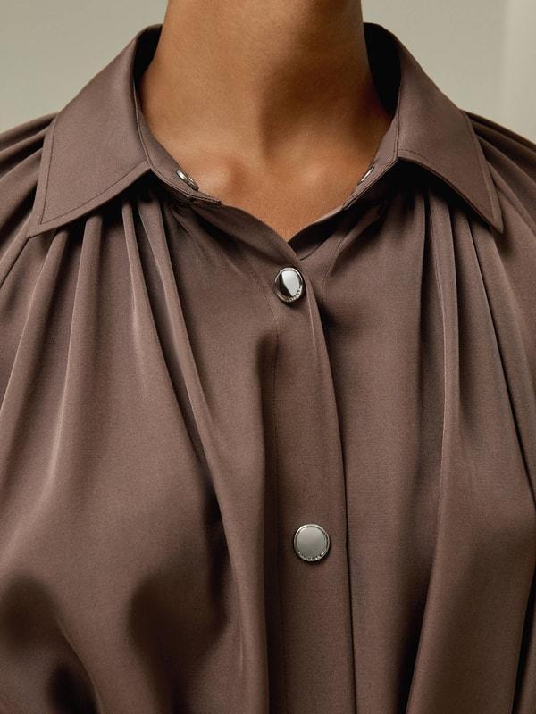 Belted Silk-Wool Windbreaker Dress Product Image