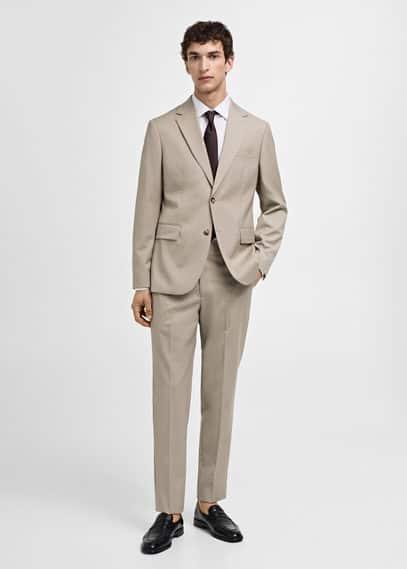 MANGO MAN - 100% virgin wool slim-fit suit pants beigeMen Product Image