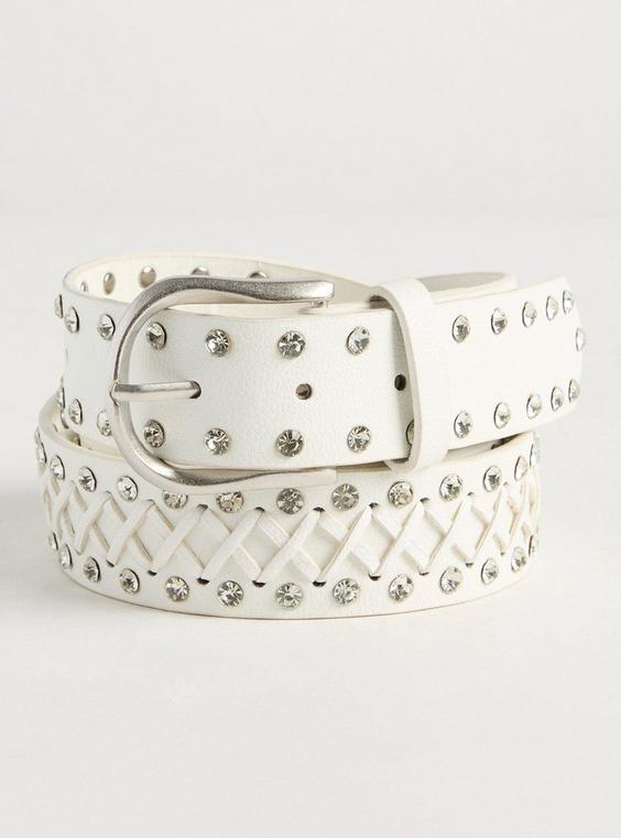 Rhinestone Denim Belt Product Image