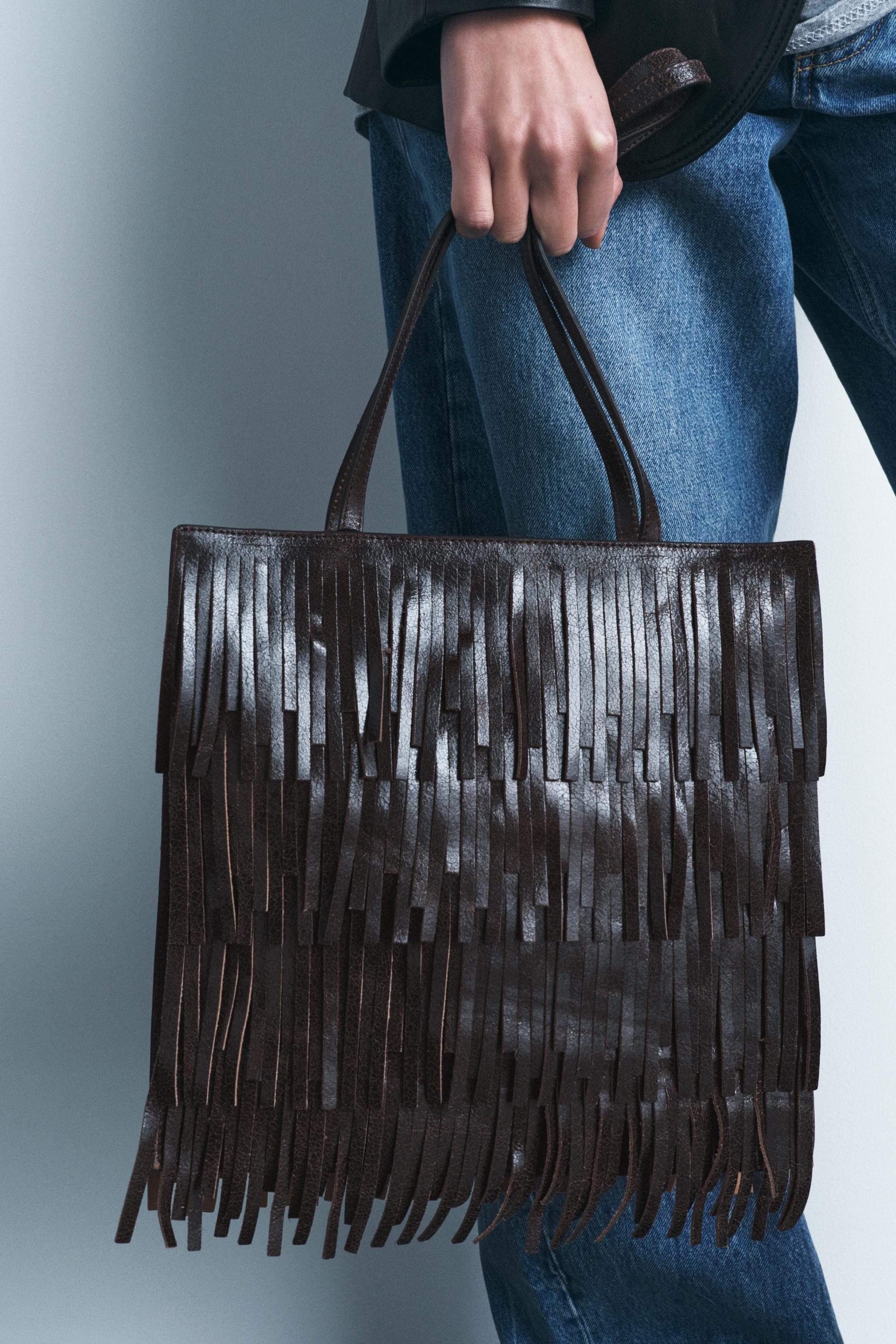 FRINGED LEATHER BAG Product Image