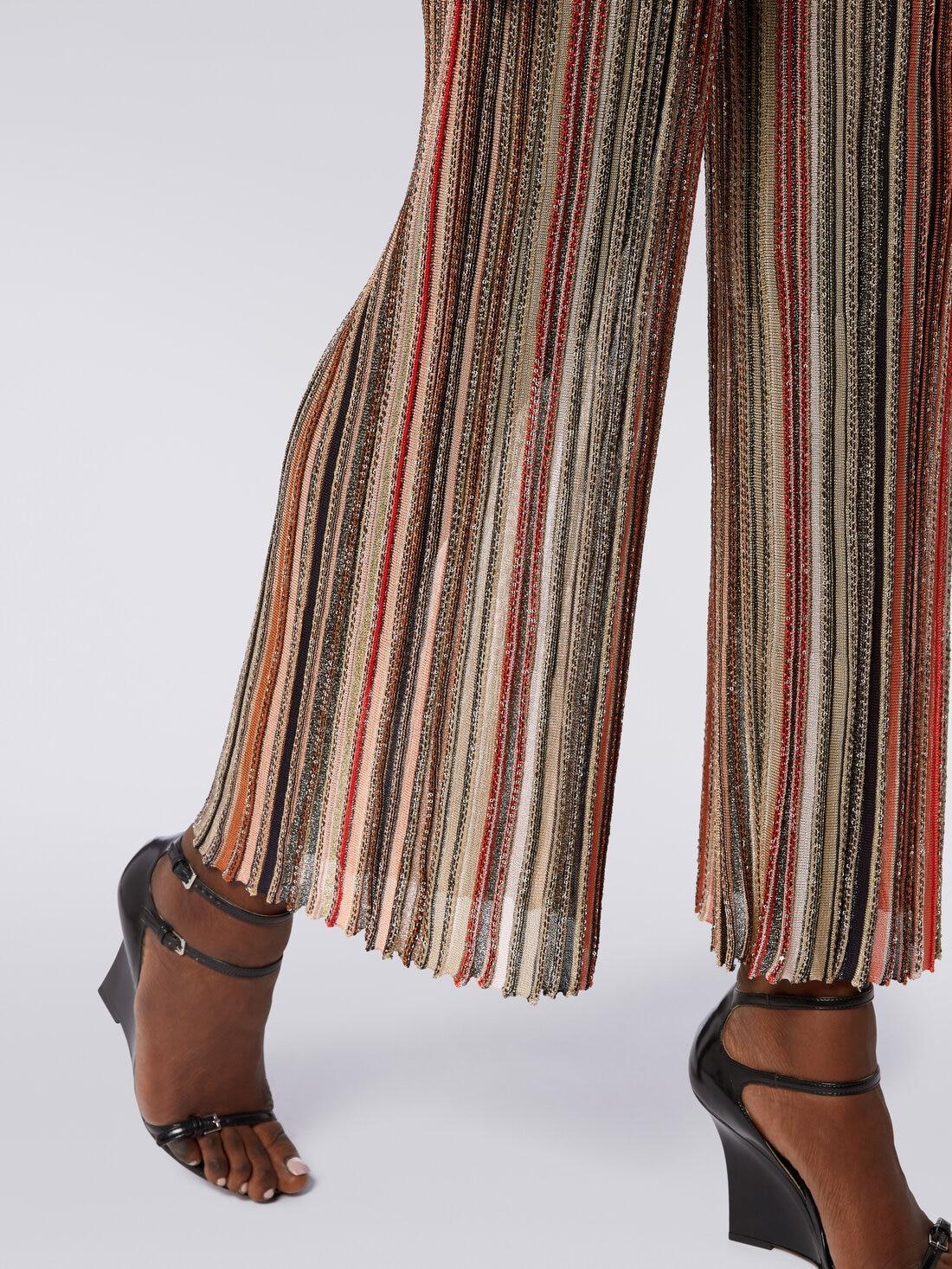 Trousers in vertical striped knit with sequins Multicoloured | Missoni Product Image