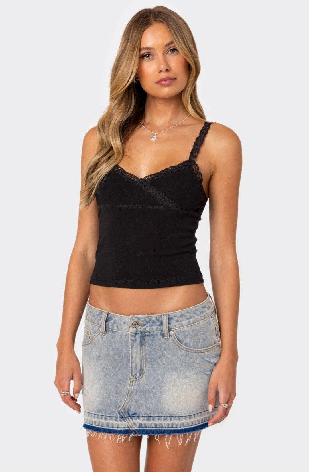 Amilia Lace Trim Tank Top Product Image