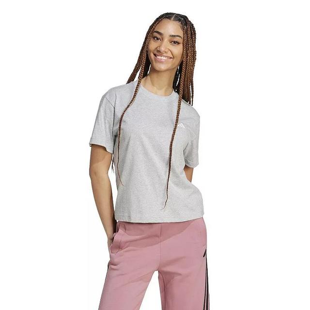 Womens adidas Essentials Small Logo Sportswear T-Shirt, Medium Grey Grey Product Image