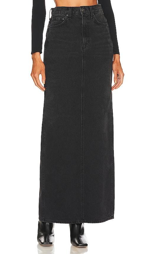 GRLFRND x Marianna Hewitt Amara Maxi Pencil Skirt with Back Slit in Black. - size 26 (also in 23, 24, 25, 27, 28, 29, 30, 31, 32) Product Image