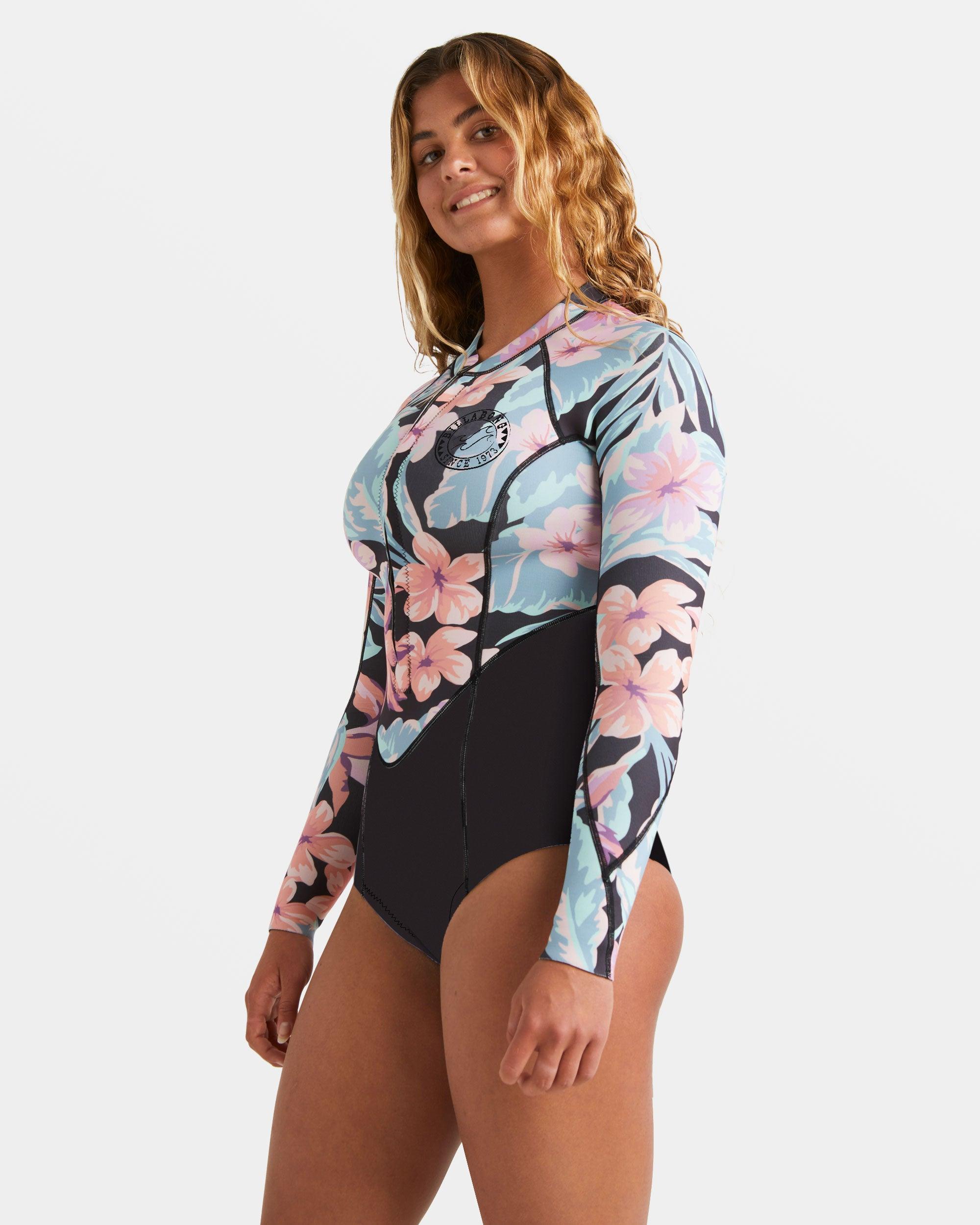 2/2mm Salty Dayz Natural Upcycler Front Zip Long Sleeve Springsuit - Nights In Paradise Female Product Image