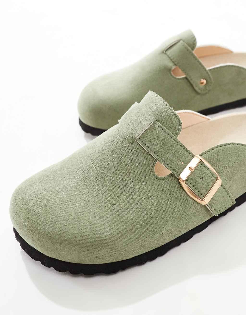 Glamorous mules in khaki Product Image