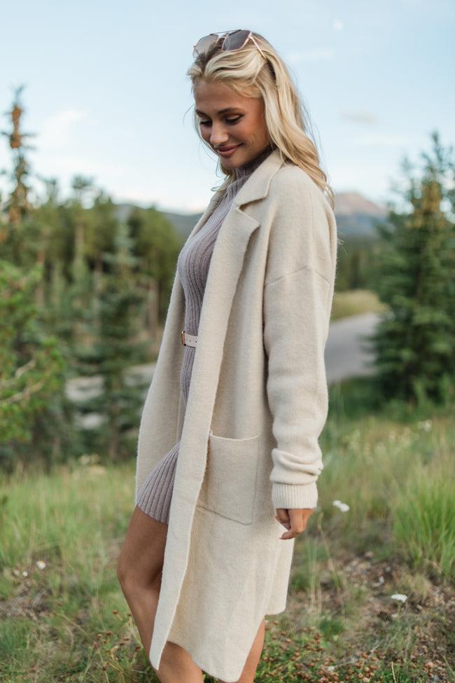 Love Guides Me Beige Long Coat Cardigan FINAL SALE Product Image