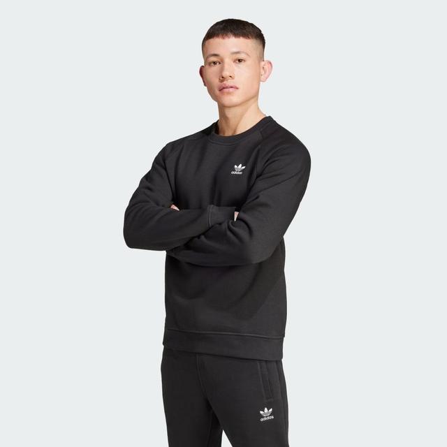 adidas Trefoil Essentials Crew Sweatshirt Black M Mens Product Image