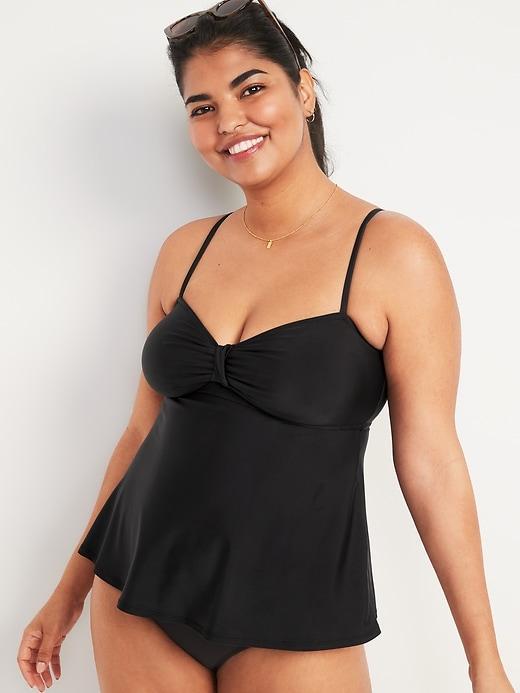 Knotted A-Line Tankini Swim Top Product Image