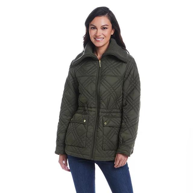 Womens Weathercast Wide Collar Quilted Anorak Jacket Product Image