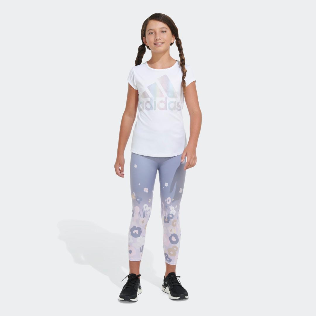 adidas AEROREADY Garden 7/8 Tights Silver Violet XL Kids Product Image