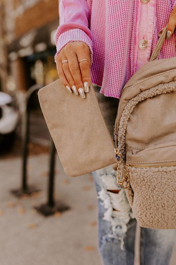 Autumn Color Sherpa Backpack In Taupe Product Image