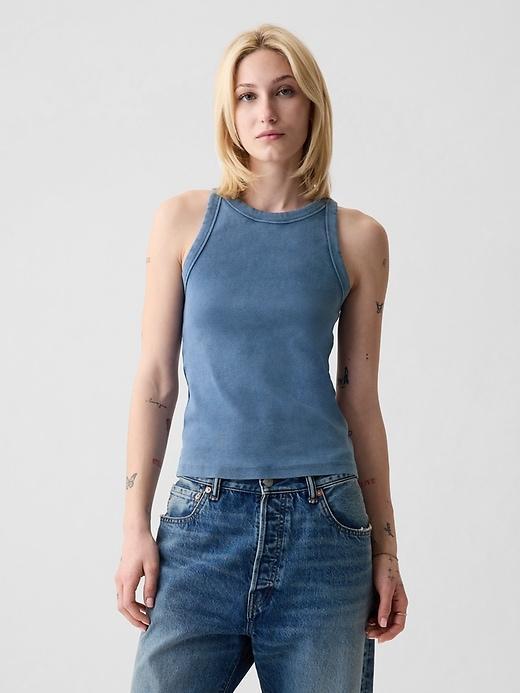 Modern Rib Halter Tank Top Product Image