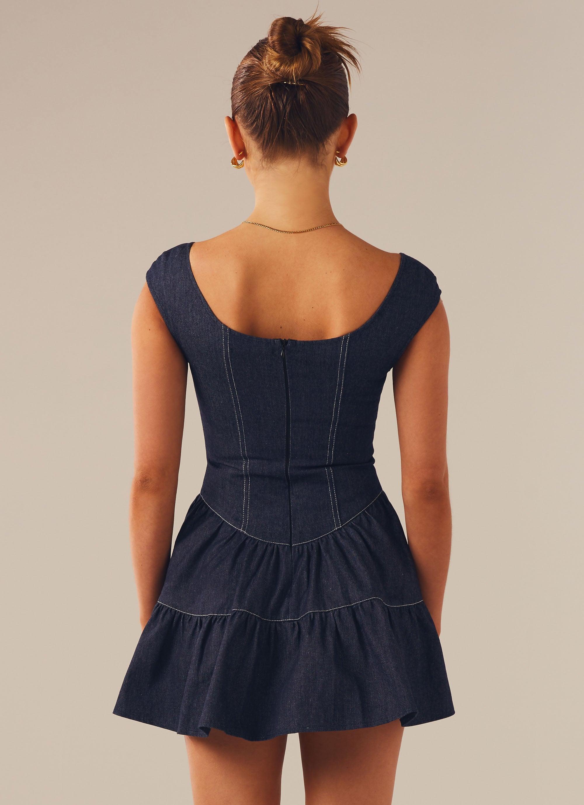 Isabella Denim Bustier Dress - Indigo Product Image