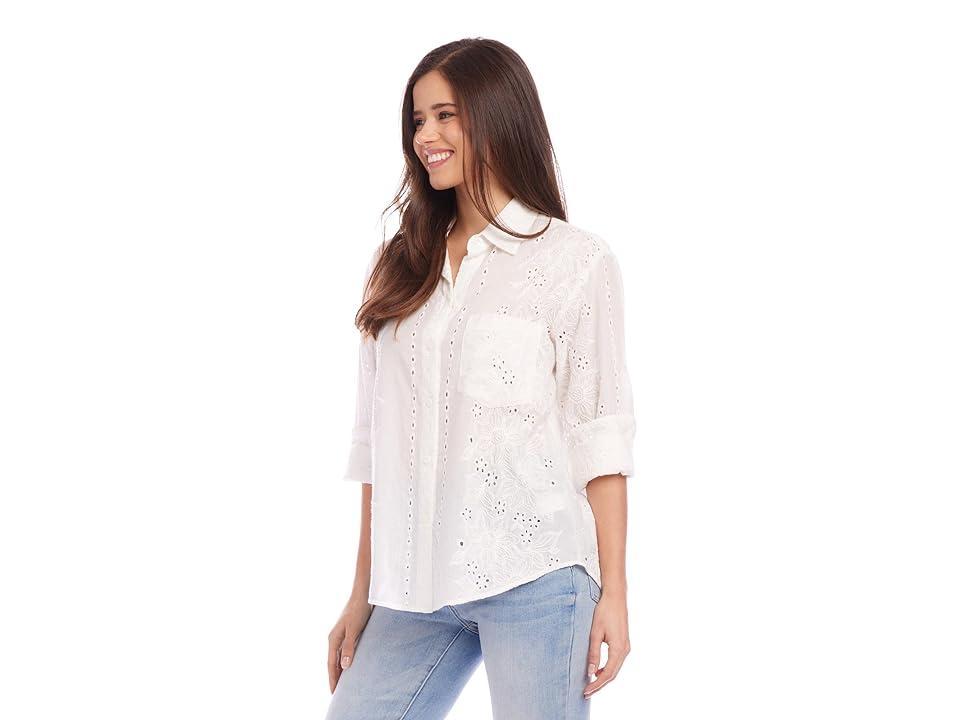 Karen Kane Eyelet Shirt (Off Women's Clothing Product Image