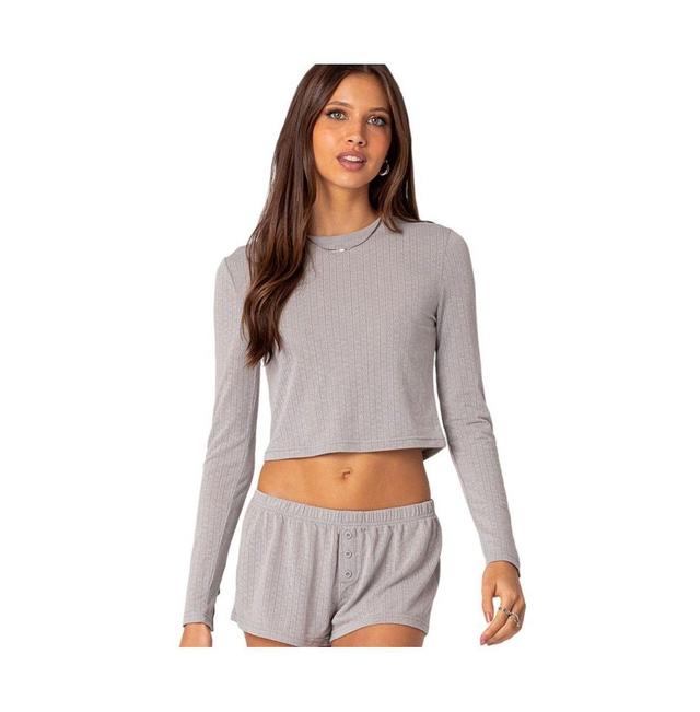 Womens Homey pointelle long sleeve t shirt Product Image