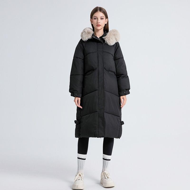 Hooded Zip-Up Long Puffer Coat product image