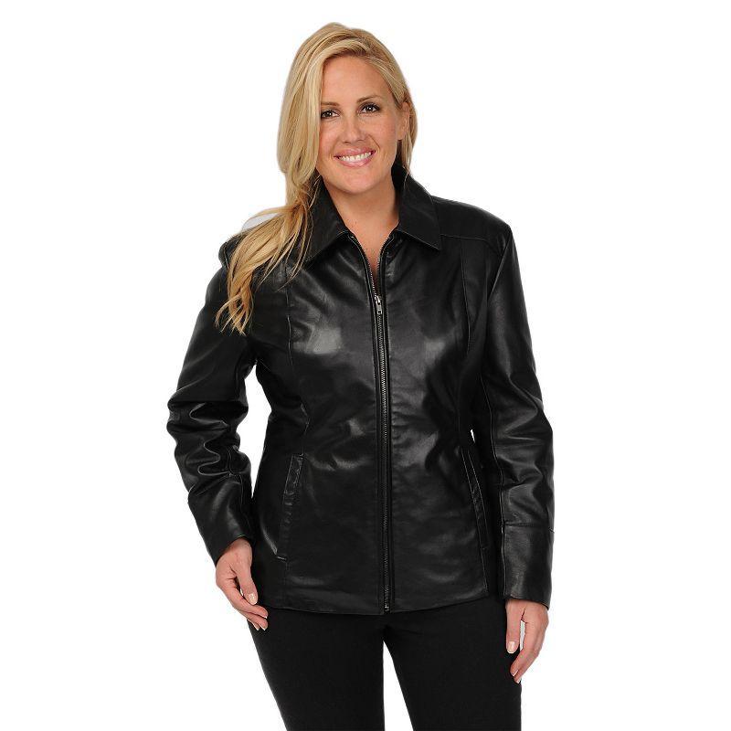 Plus Size Excelled Leather Scuba Jacket, Womens Product Image