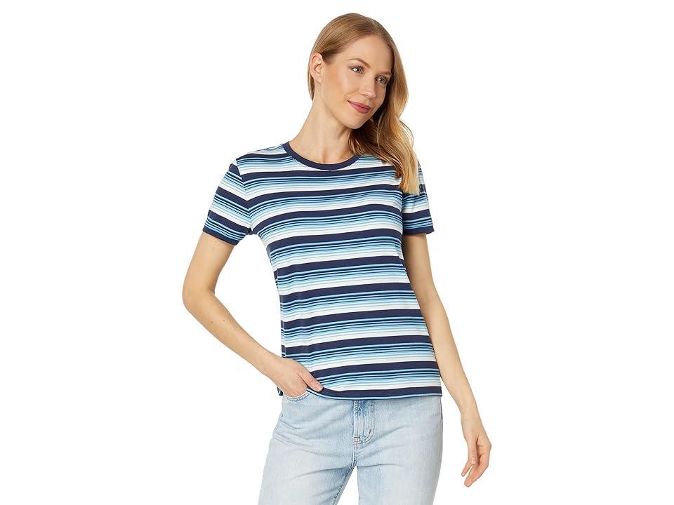 Pendleton Deschutes Ringer Tee (Blue Multi Stripe) Women's Clothing Product Image