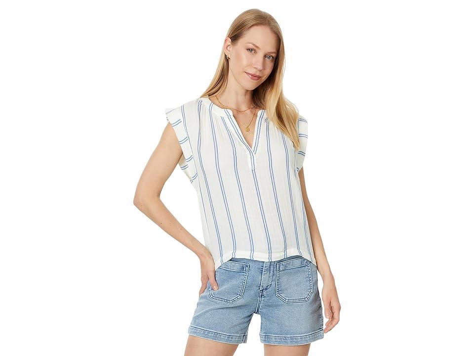 Faherty Dream Cotton Gauze Dylan Top (Back Bay Stripe) Women's Clothing Product Image