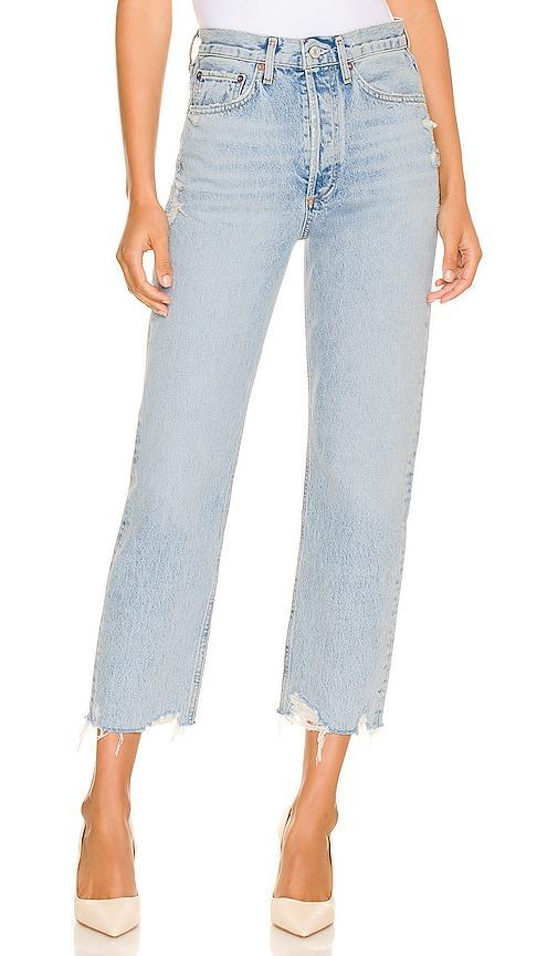 AGOLDE 90's Crop in Denim-Light. Size 23, 24, 25, 27, 28, 29, 30, 31, 32. Product Image