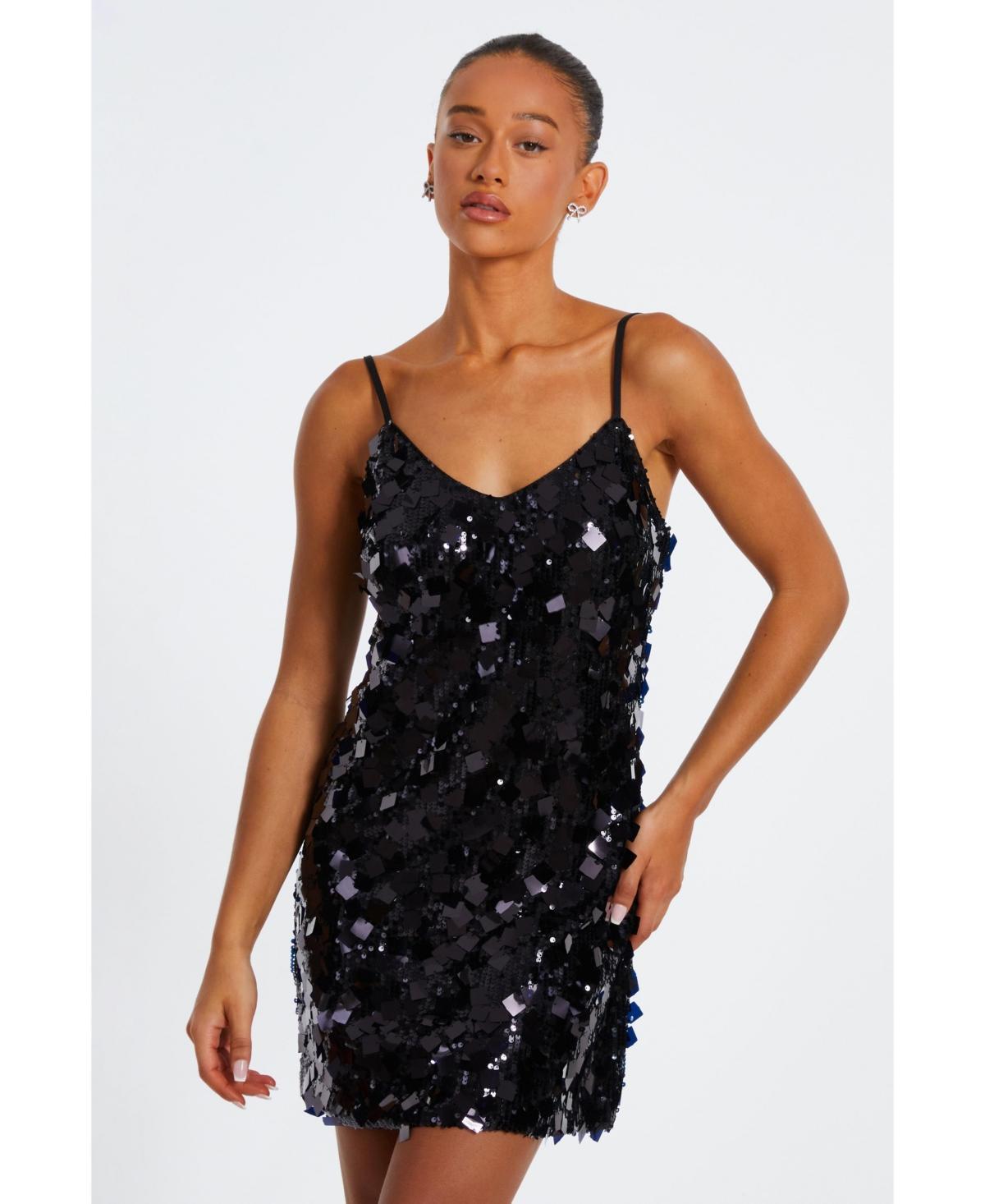 Quiz Womens Large Square Sequin Bodycon Dress product image