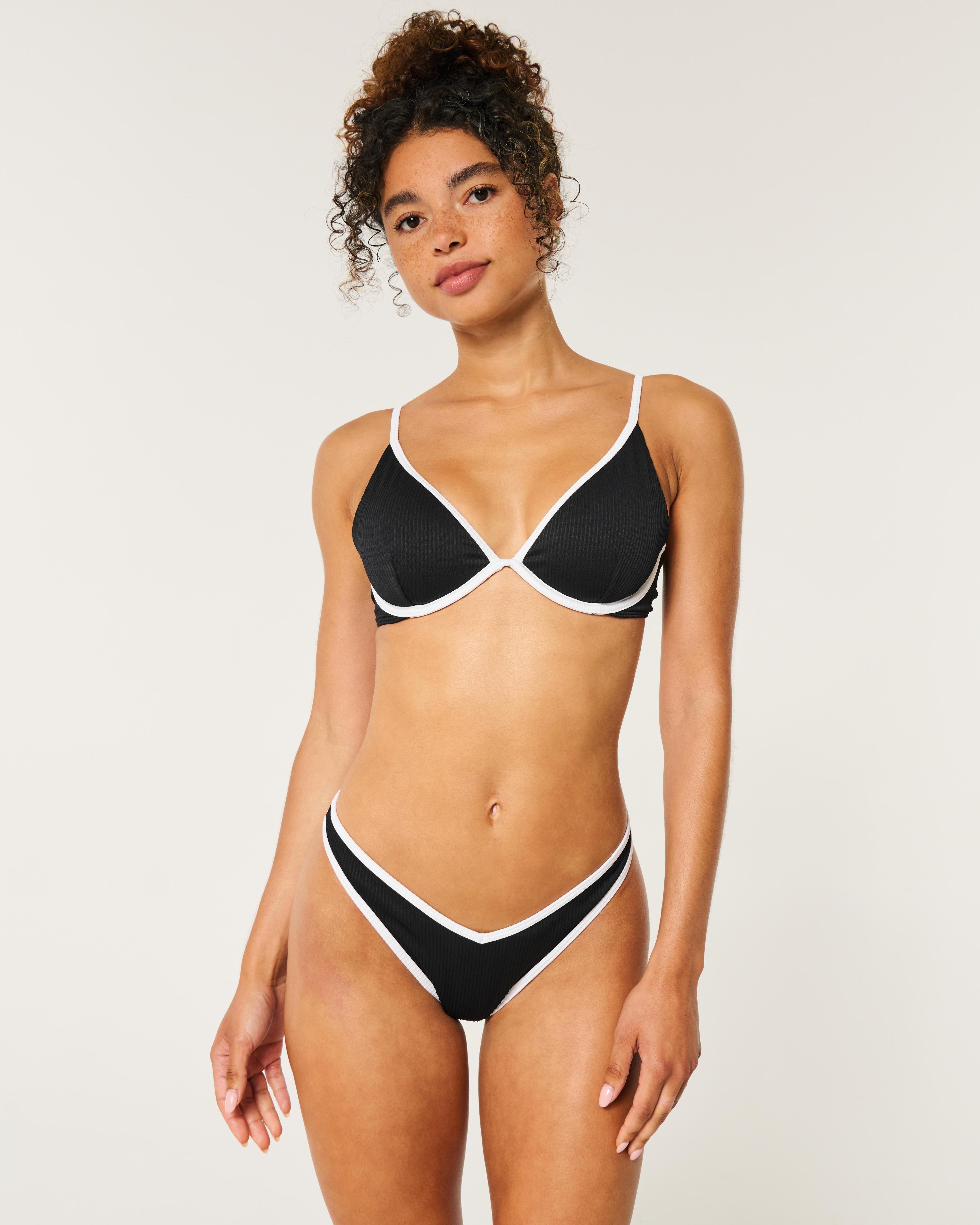 Ribbed High-Leg V-Waist Cheekiest Bikini Bottom Product Image