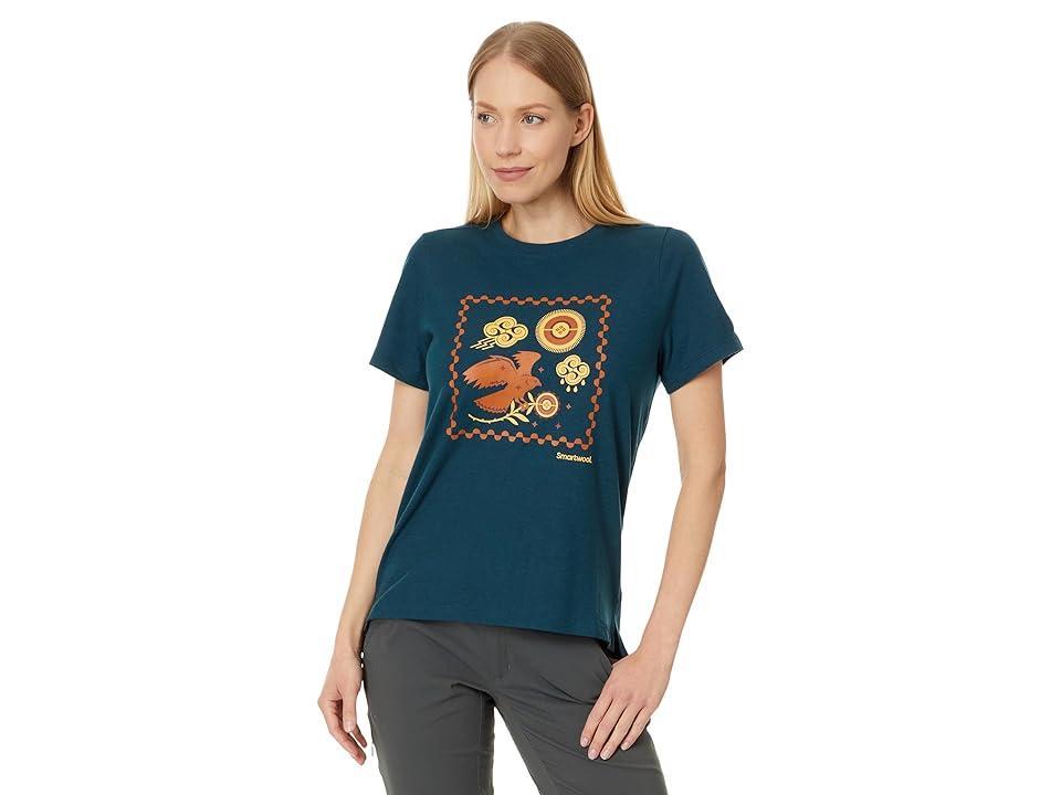 Smartwool Guardian Of The Skies Graphic Short Sleeve Tee (Twilight Blue) Women's Clothing Product Image