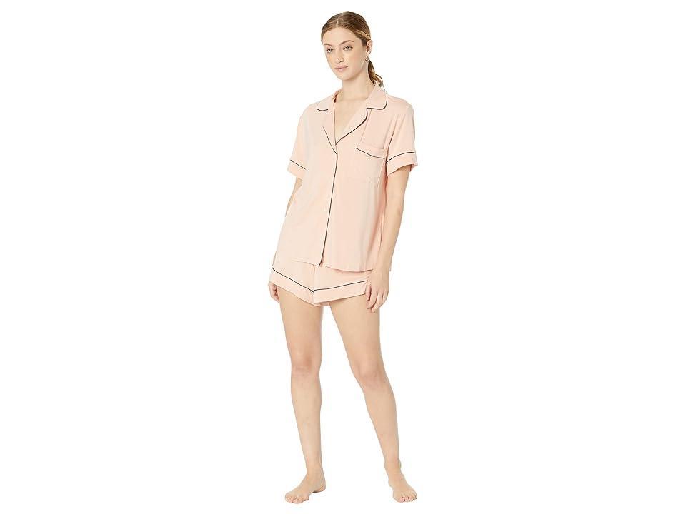 Eberjey Gisele Relaxed Short PJ Set (Rose Cloud/Navy) Women's Pajama Sets Product Image