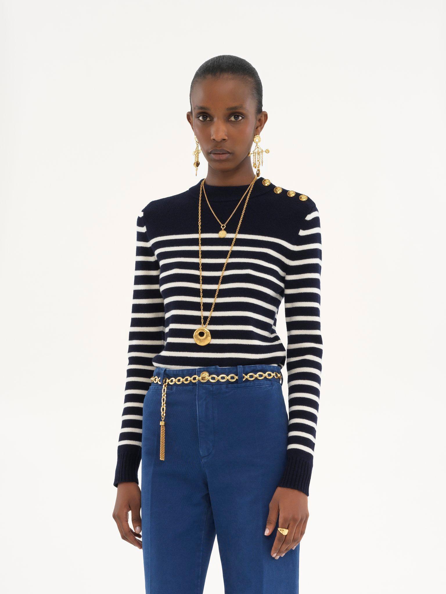 Sailor sweater in wool & cashmere knit Product Image