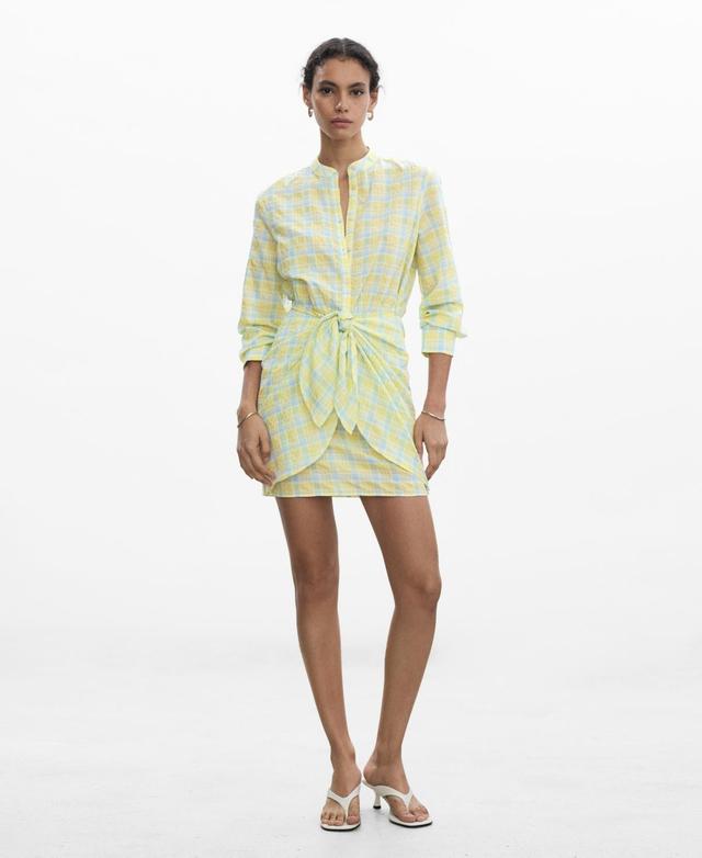 Mango Womens Check Bow Dress Product Image