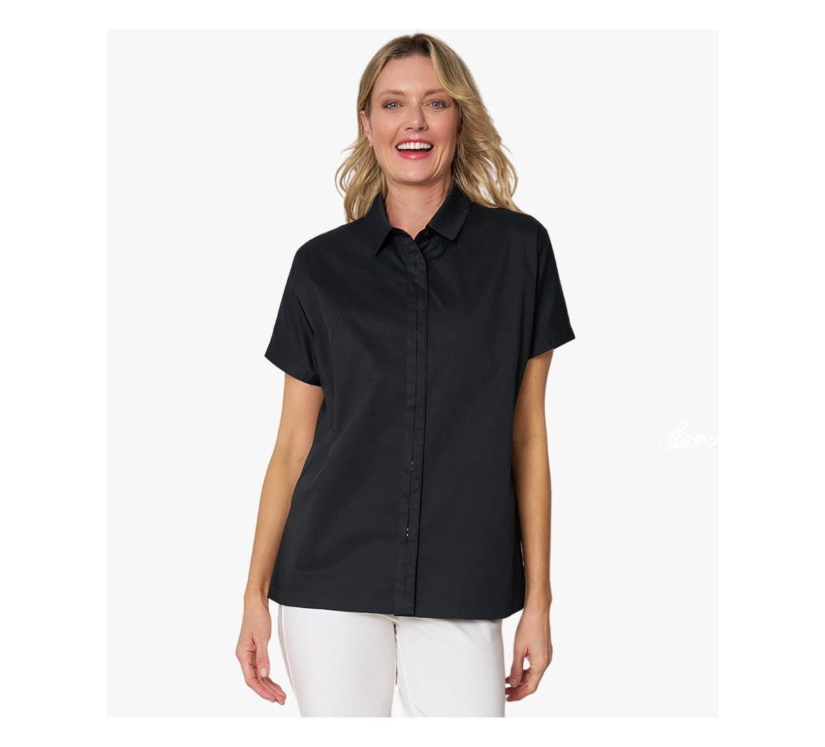 Stella Carakasi Womens Short Sleeve Button Front Cotton Poplin Fresh Start Shirt Product Image