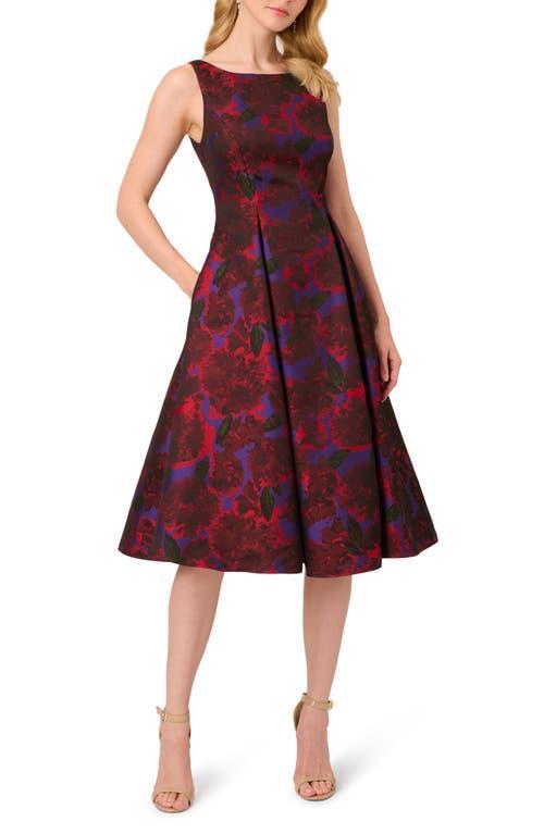 Adrianna Papell Floral Jacquard Fit & Flare Cocktail Dress Product Image