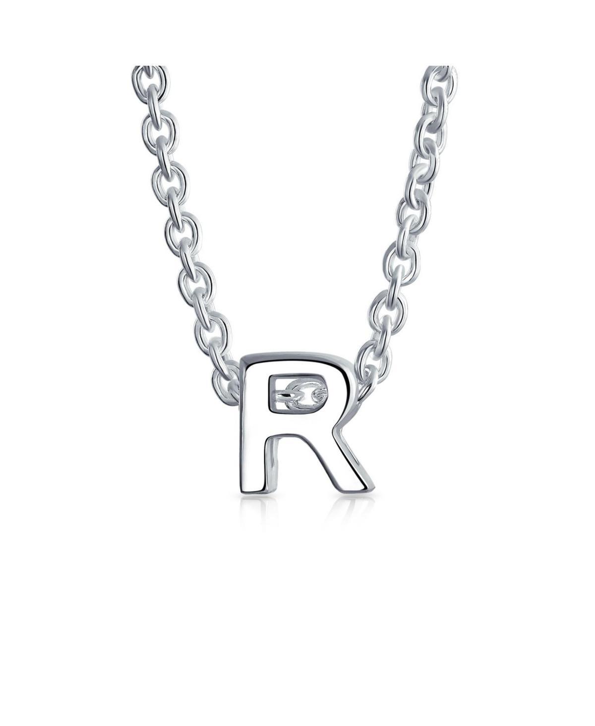 Bling Jewelry Tiny Block Letters Alphabet Pendant 925 Sterling Silver Initial Necklace For Women Product Image