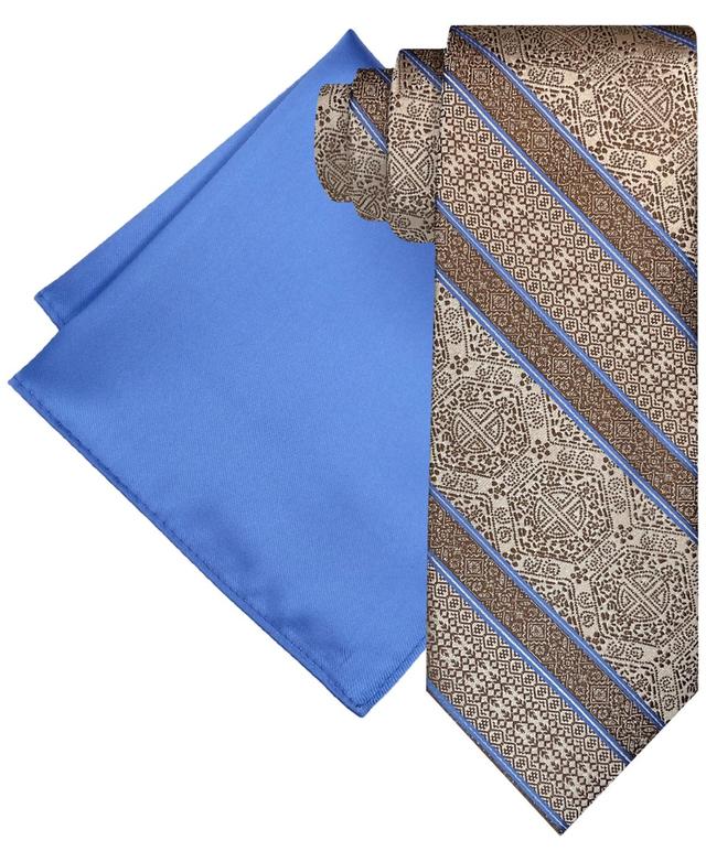 Steve Harvey Mens Tapestry Stripe Tie & Pocket Square Set Product Image