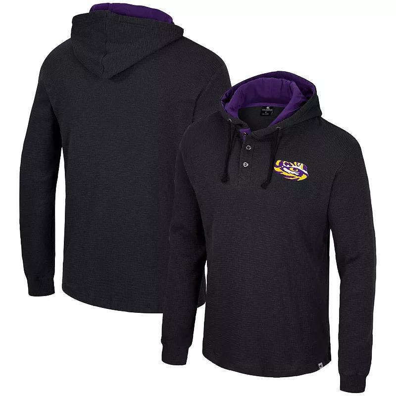 Mens Colosseum LSU Tigers Affirmative Thermal Hoodie Long Sleeve T-Shirt Product Image