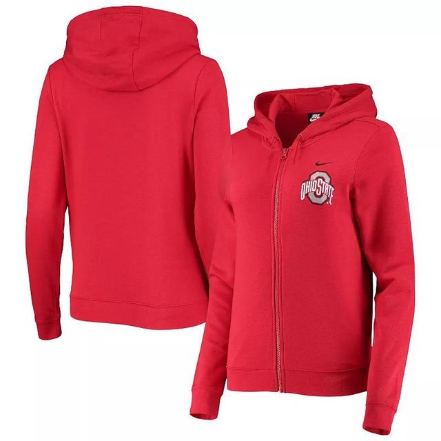 Womens Nike Scarlet Ohio State Buckeyes Varsity Fleece Full-Zip Hoodie Product Image