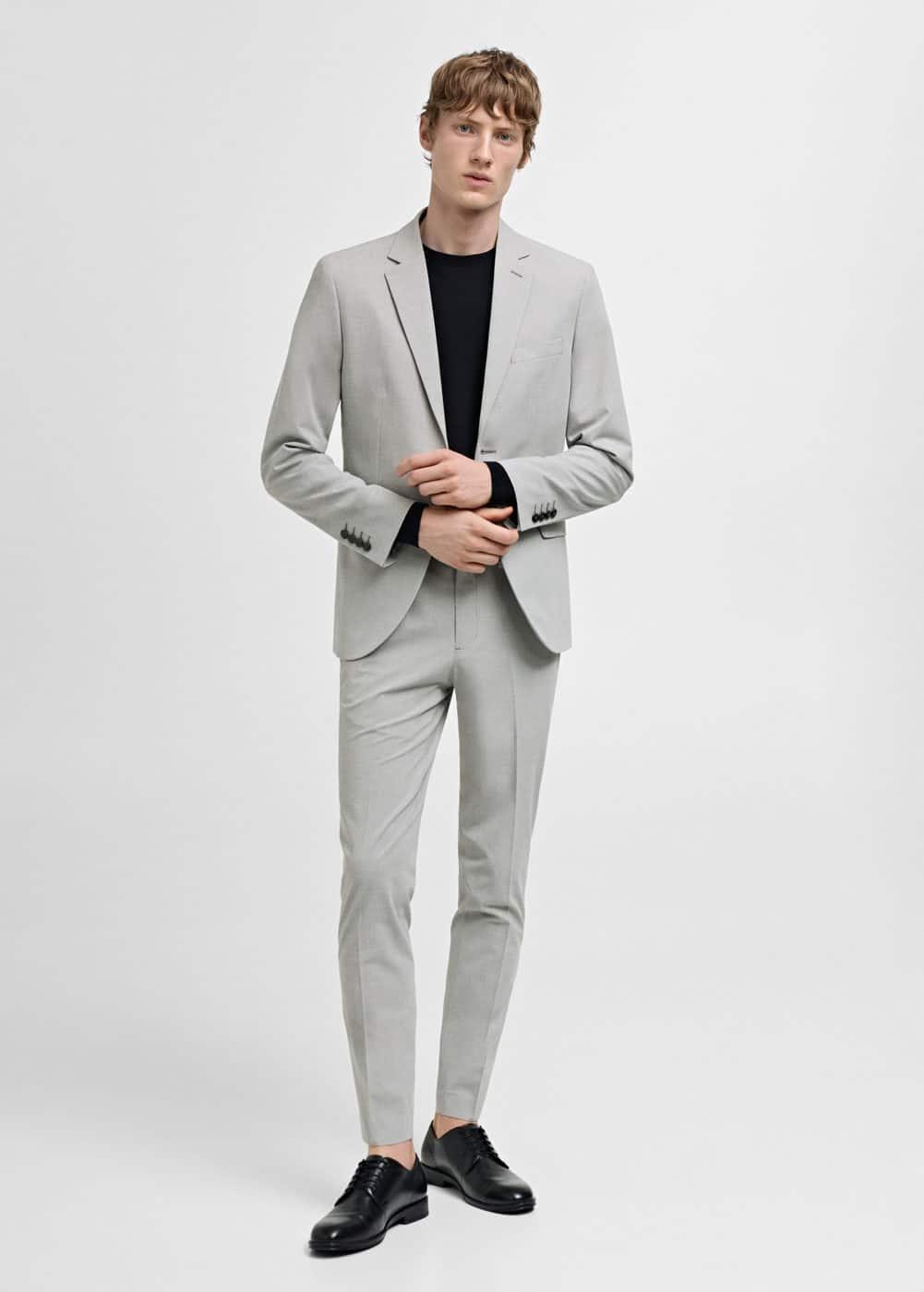 MANGO MAN - Super slim-fit suit blazer in stretch fabric ecruMen Product Image