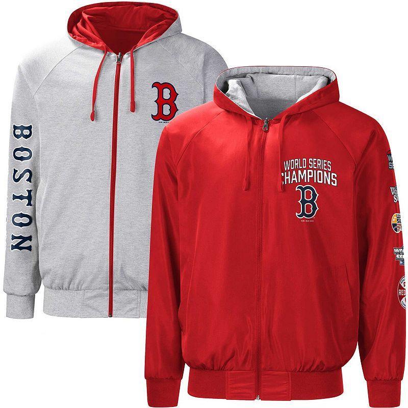 Mens G-III Sports by Carl Banks /Gray Boston Sox Southpaw Reversible Raglan Hooded Full-Zip Jacket Product Image