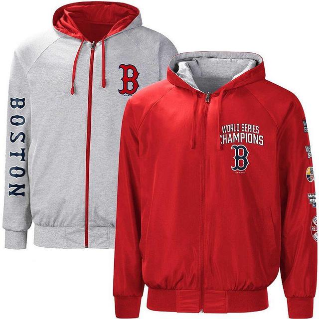 Mens G-III Sports by Carl Banks /Gray Boston Sox Southpaw Reversible Raglan Hooded Full-Zip Jacket Product Image