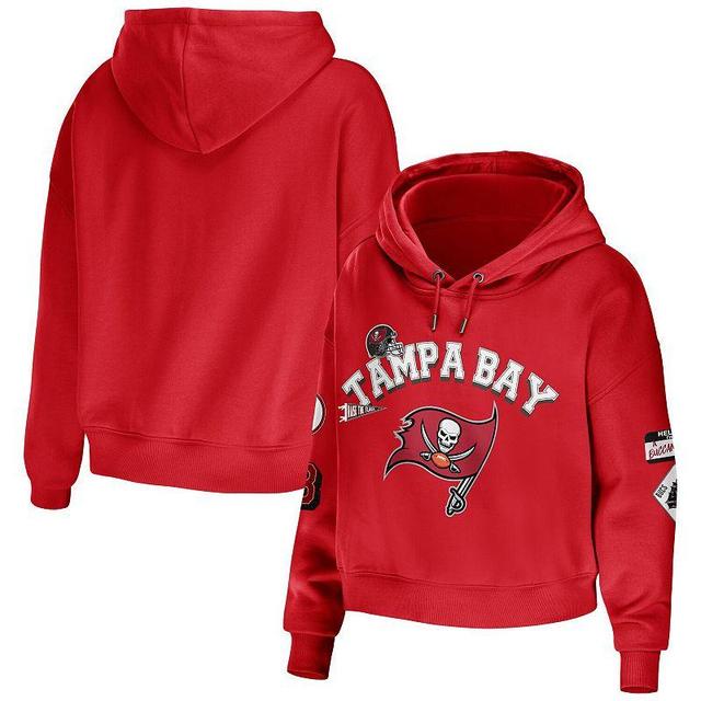 Womens WEAR by Erin Andrews Tampa Bay Buccaneers Modest Cropped Pullover Hoodie Product Image