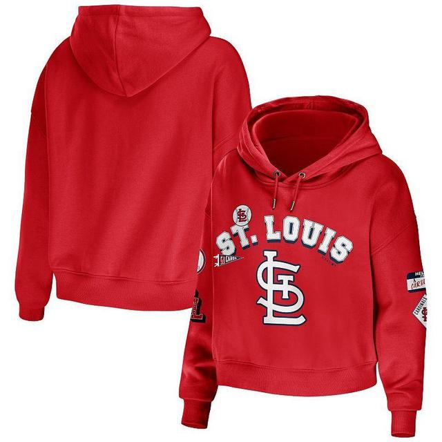 Womens WEAR by Erin Andrews St. Louis Cardinals Modest Patches Cropped Pullover Hoodie Product Image