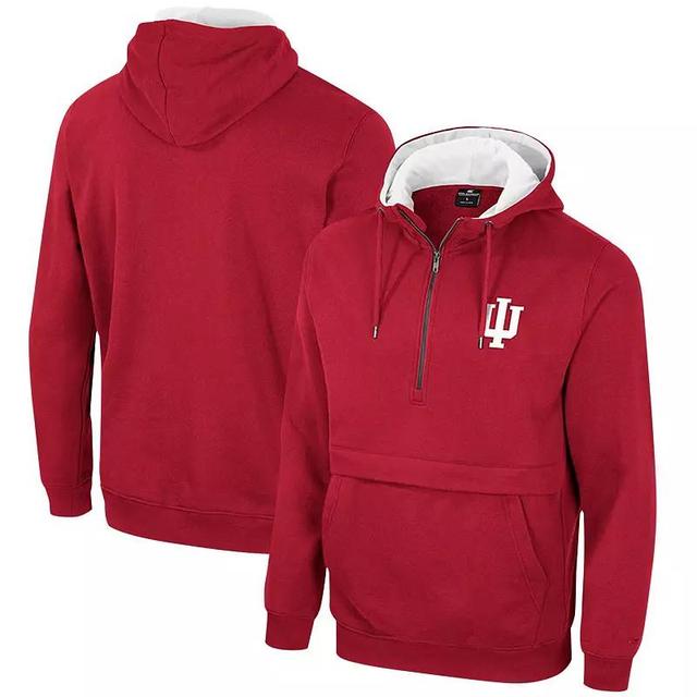 Mens Colosseum Crimson Indiana Hoosiers Half-Zip Hoodie Product Image