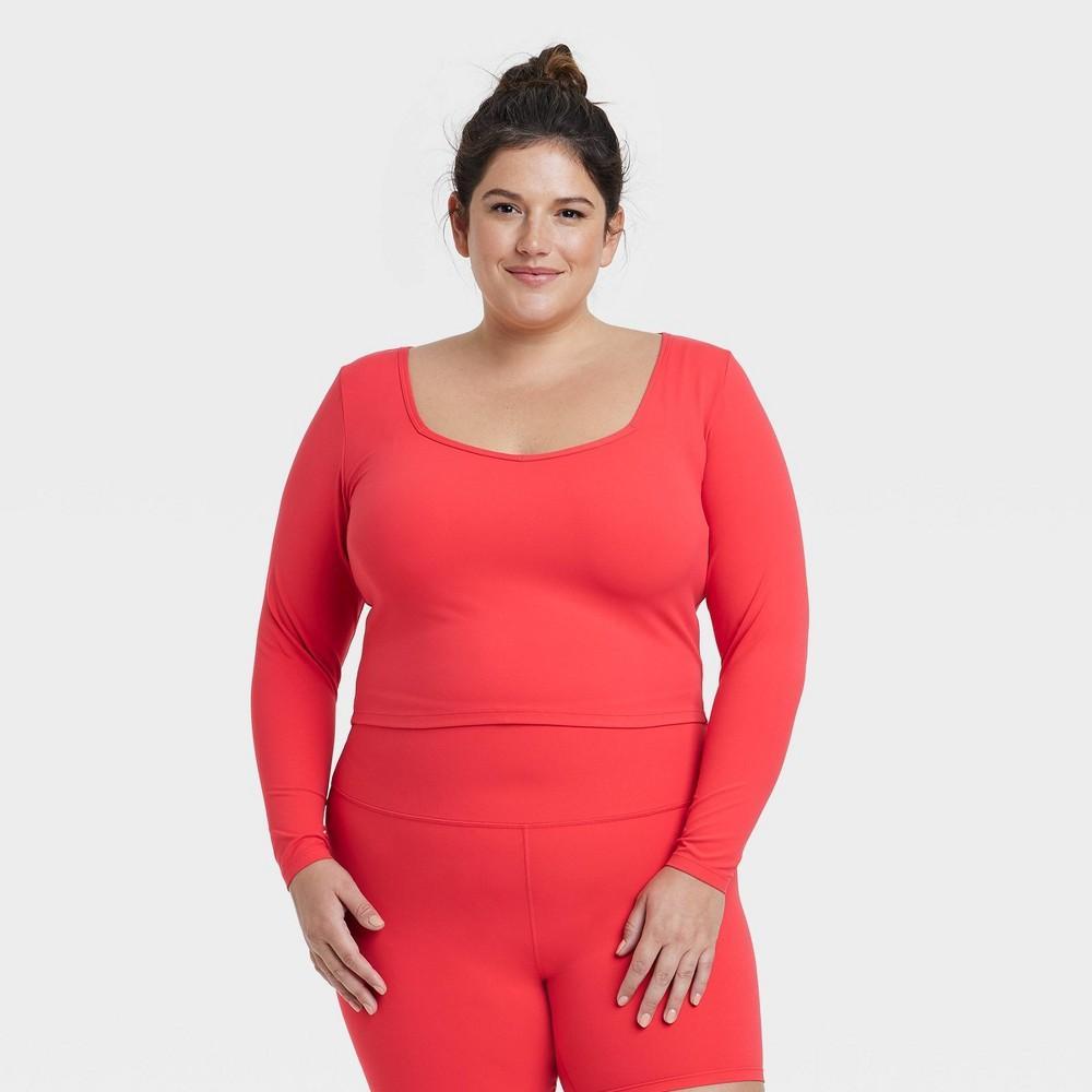 Womens Everyday Soft Long Sleeve Top - All In Motion Red 1X Product Image