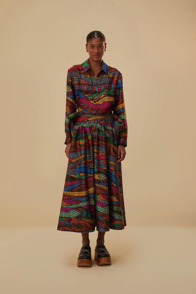 Multicolor Mirage Midi Skirt, MIRAGE MULTICOLOR / XL Product Image